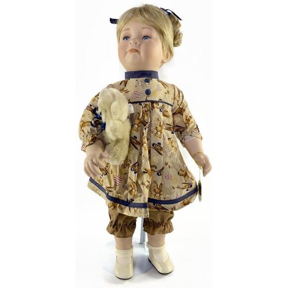 Gustave Wolff Janie Porcelain Doll Wimbledon Collection Original Box & COA 20" - Picture 6 of 12